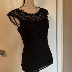Sexy Express Black Lace Top Size Small